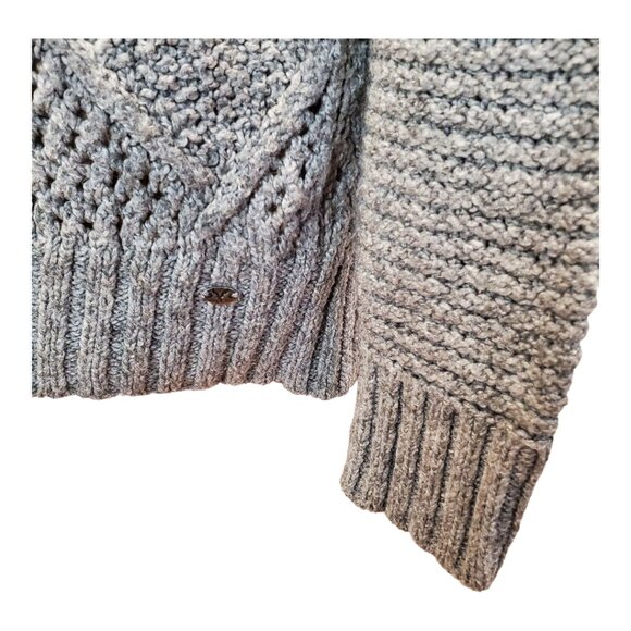 AMERICAN EAGLE SZ M Womens Cotton/Wool Blend Diamond Pattern Knit Sweater Gray - Picture 6 of 11